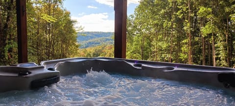 Enjoy the hot tub along with one of the best views in Hocking Hills!!