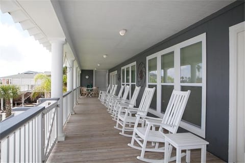 Upstairs back porch.
