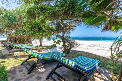 On the beach, beach towels