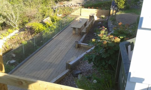 Beautiful spacious deck enjoying uninterrupted views over the bay.
