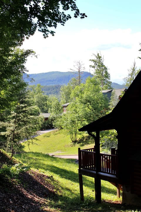 Mountain view from the side of the cabin