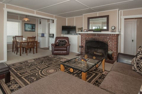 Living & dining room connected.