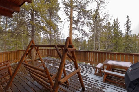 The upper deck  overlooks the White River National forest and the Snowflake Lift