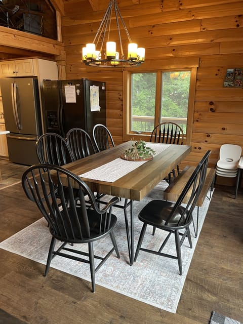 Dining table and corner kids' table.  2 Fridge/Freezers provided!