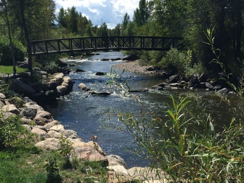The Yampa River Core Trail is just across the road