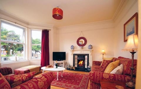 Cosy lounge with open fire and Sky TV & Movies