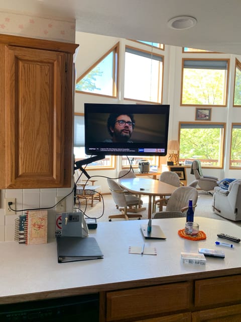 Added 3rd tv for the cook in kitchen. 
Dish Network with voice remotes. 