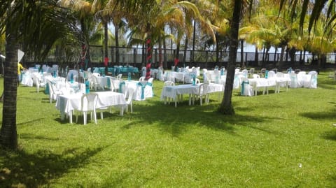 Outdoor banquet area