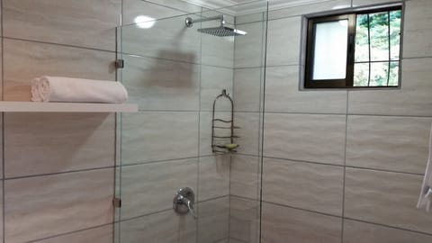 Bathroom with strong shower