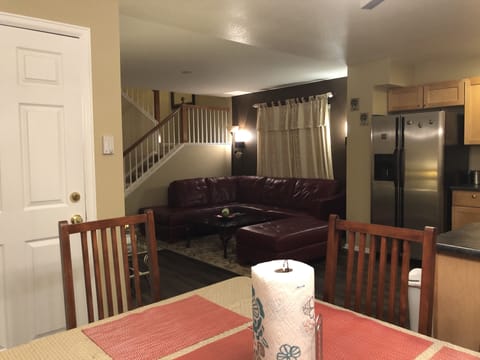 View of living room from the dining room.