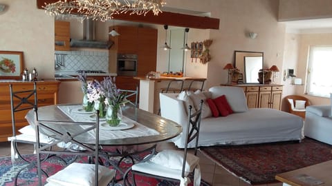 living room and kitchen