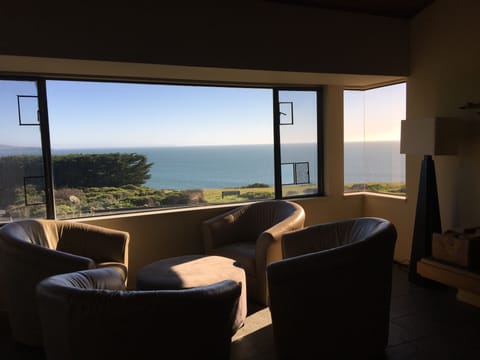 One of the beautiful views from the living room from a group of swivel chairs.