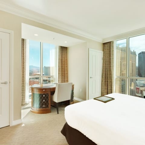 Master King bedroom with amazing Strip and hotel views!