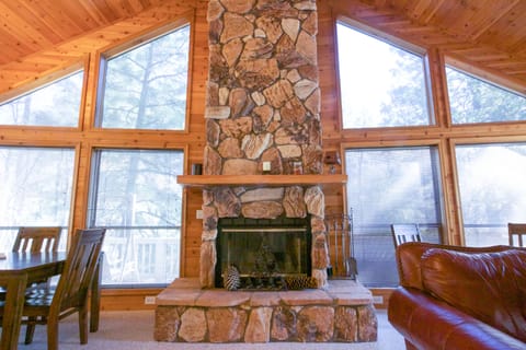 Picturesque views inside and out. LED fireplace adds year round ambiance.