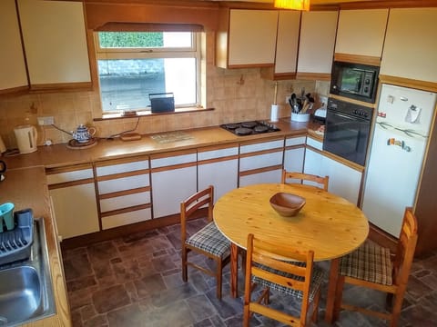 Bright modern kitchen with hob, oven and microwave