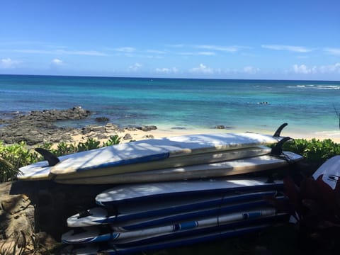 On the beach, beach towels