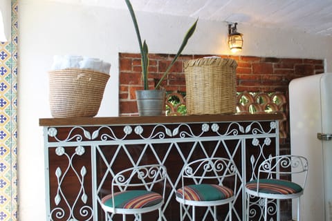 Pool baskets with towels.