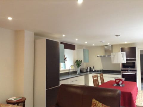 The kitchen, with french windows onto the terrace