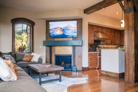 Gas Fireplace with 65 Inch Samsung Smart TV