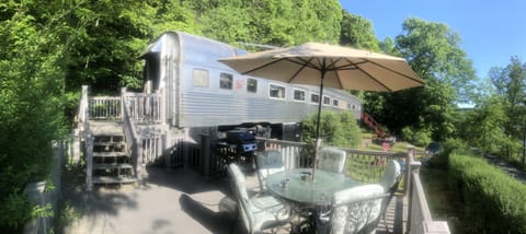 110ft historic 1936 Stainless Budd Rail Carriage on Skaneateles lakes only rail