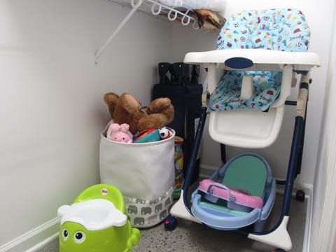 Got the kiddies covered.... tub, highchair, pack n play, toys on the potty!
