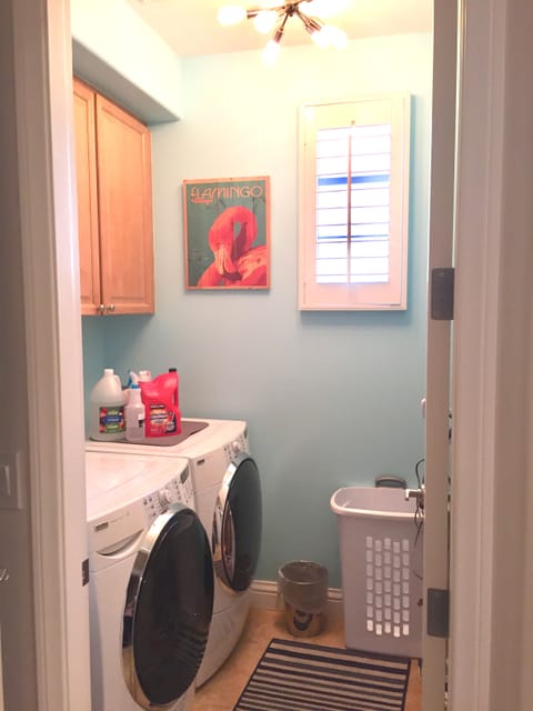Laundry room w/high efficiency, large capacity machines. Detergent provided!