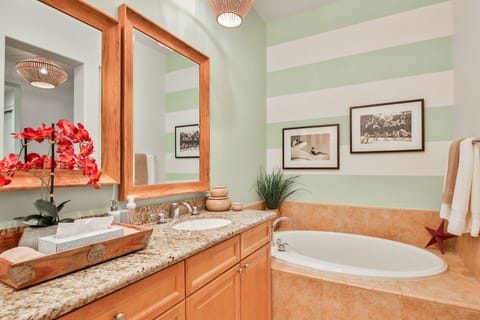 The re-designed, fab master bathroom with soaking tub AND oversized shower
