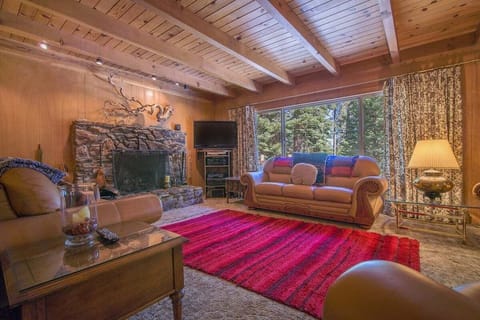 Large family room with fireplace