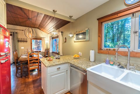 Large Kitchen with retro refrigerator
