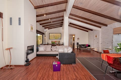 Τhe terrace features many kinds of seating!