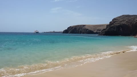 Beach nearby, sun loungers