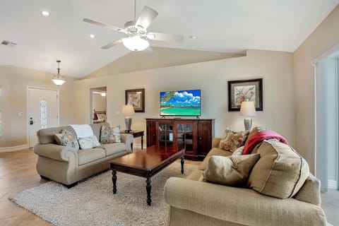 Comfortable couches and a complimentary Smart TV to watch your favorite shows.