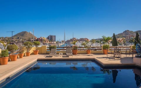 Outdoor pool, a rooftop pool