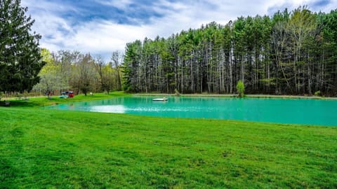 Fishing is available in the small pond, and also quiet fishing on the dock of the larger pond  past the sports court. The larger pond is shared with our neighbor so only fishing from the dock is allowed.  All fishing is catch and release.  The back f