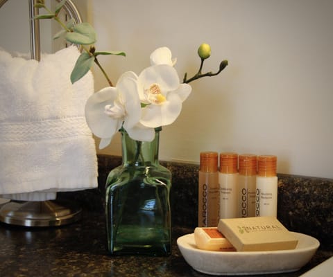 Bathtub, jetted tub, hair dryer, towels