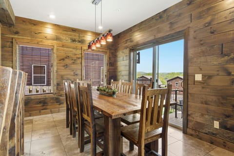 Dining table with seating for 8