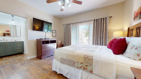 Master bedroom with attached bathroom