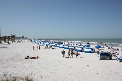 Beach nearby, beach umbrellas, beach towels