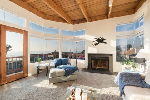 Living room with ocean views