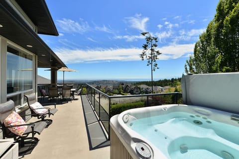 Upper Main Level Deck Space with Hot Tub and Views.