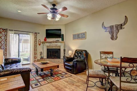The cozy living room is a great spot to relax!