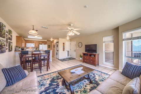 Open Dining, kitchen and living area.