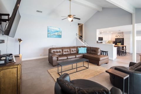 Comfortable sectional sofa in living area