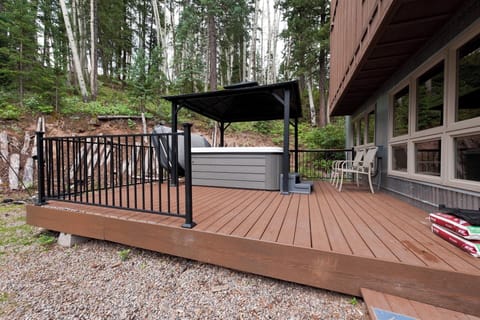 Covered private hot tub