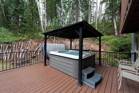 Covered private hot tub