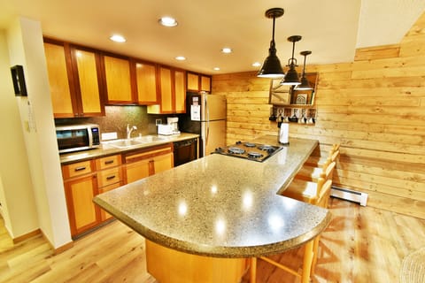 Kitchen with Slab Granite and Stainless Appliances - Kitchen with Slab Granite and Stainless Appliances