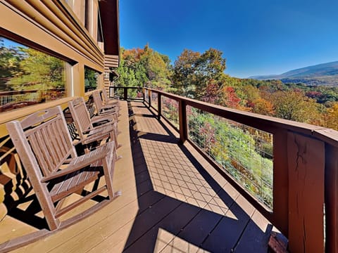 Deck with Fall Foliage Mountain View
