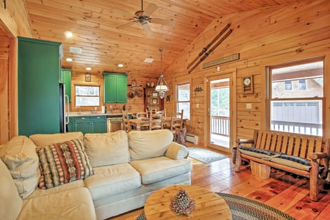 TV, fireplace, books, stereo