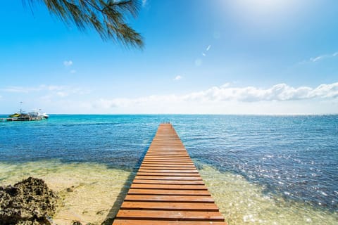 On the beach, sun loungers, beach towels