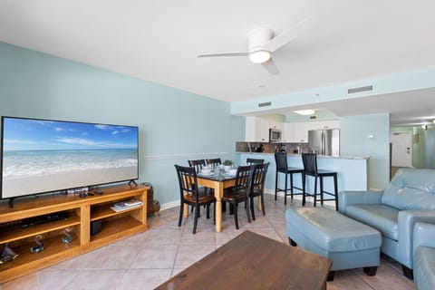 Gorgeous tiled flooring throughout PI 508...NO CARPETS!! - 65' LG Smart TV in the living room so you can stay current on your favorite shows!